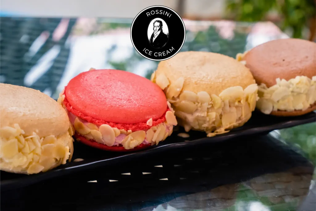 Frozen macaroons, Rossini Ice Cream manufacturer and wholesaler in Koh Samui for hotel and catering professionals.