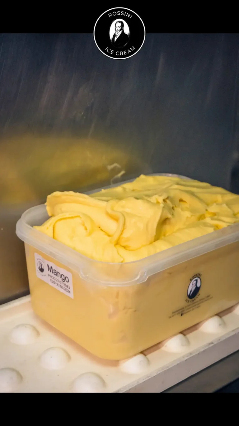 Professional mango ice cream making