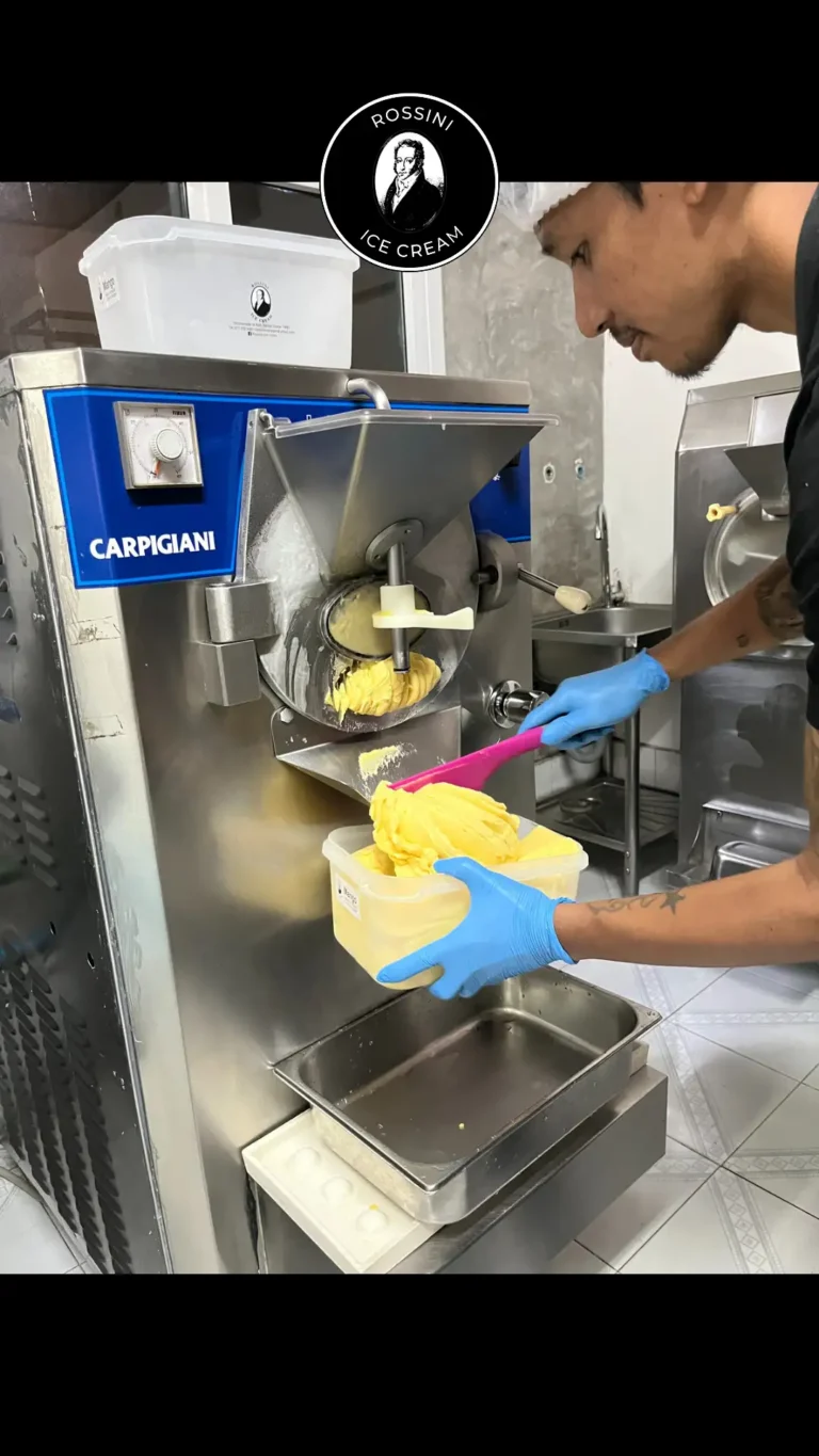 Professional ice cream making with Carpigiani machines, Rossini Ice Cream manufacturer and wholesaler in Koh Samui for hotel and catering professionals.